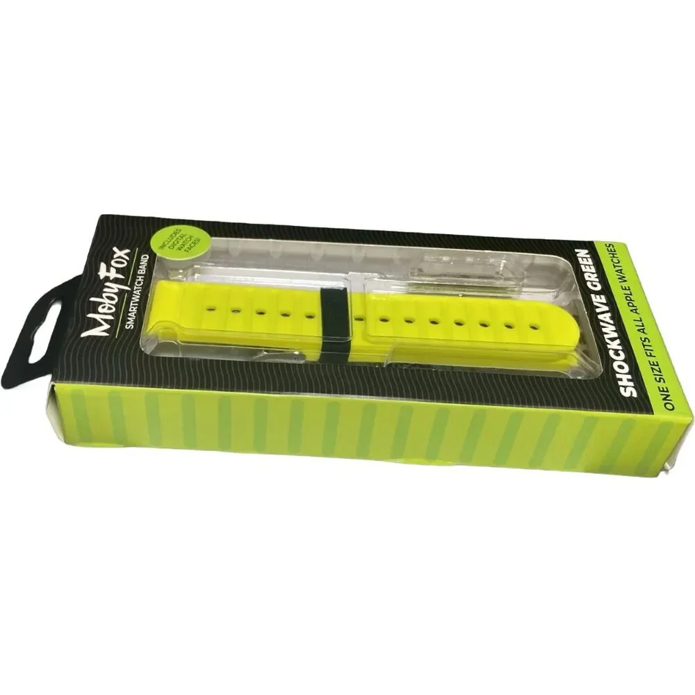 MobyFox Shockwave Green Active Band Strap for Apple Watch Samsung Sport Silicone